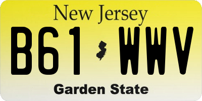 NJ license plate B61WWV