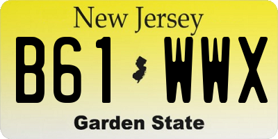 NJ license plate B61WWX