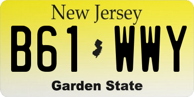 NJ license plate B61WWY