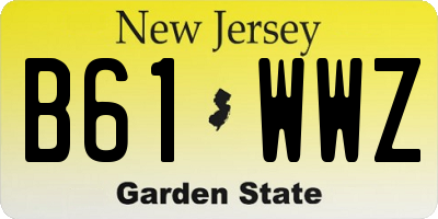 NJ license plate B61WWZ
