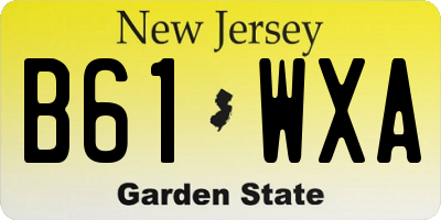 NJ license plate B61WXA
