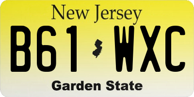 NJ license plate B61WXC