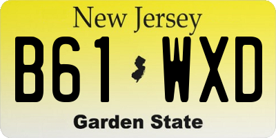 NJ license plate B61WXD