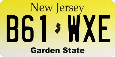 NJ license plate B61WXE