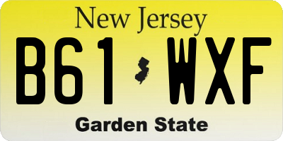 NJ license plate B61WXF
