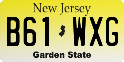 NJ license plate B61WXG