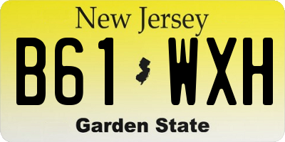 NJ license plate B61WXH