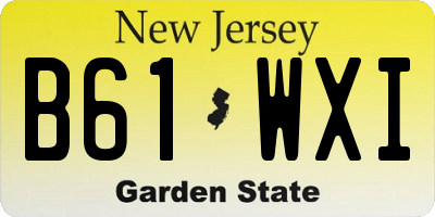 NJ license plate B61WXI
