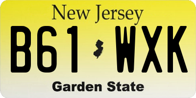 NJ license plate B61WXK