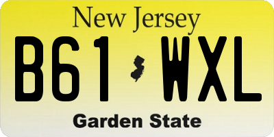 NJ license plate B61WXL
