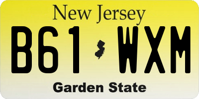 NJ license plate B61WXM