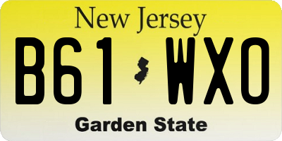 NJ license plate B61WXO