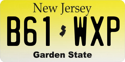 NJ license plate B61WXP
