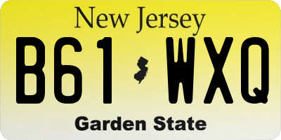 NJ license plate B61WXQ