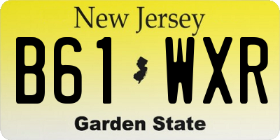 NJ license plate B61WXR