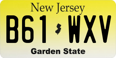 NJ license plate B61WXV