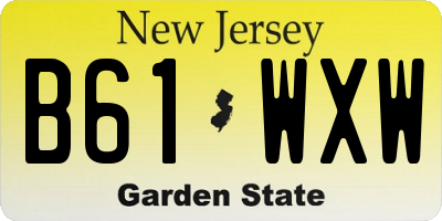 NJ license plate B61WXW