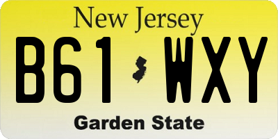 NJ license plate B61WXY