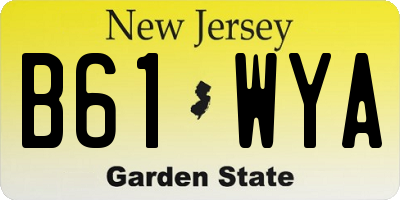 NJ license plate B61WYA