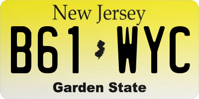 NJ license plate B61WYC