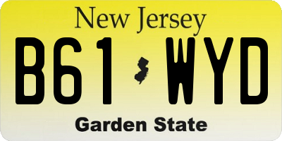 NJ license plate B61WYD