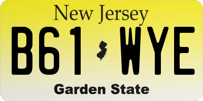 NJ license plate B61WYE