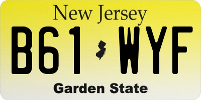 NJ license plate B61WYF