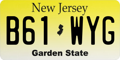 NJ license plate B61WYG