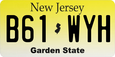 NJ license plate B61WYH