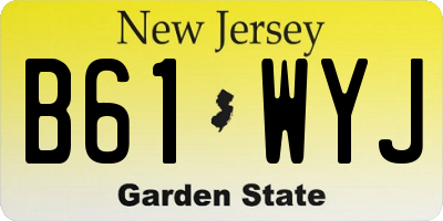 NJ license plate B61WYJ