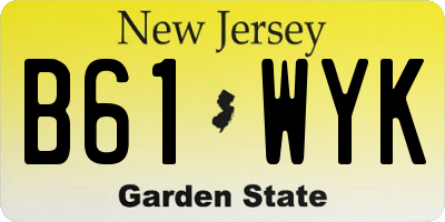 NJ license plate B61WYK