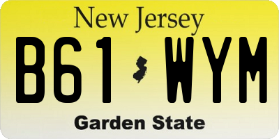 NJ license plate B61WYM