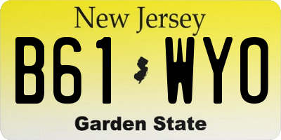 NJ license plate B61WYO