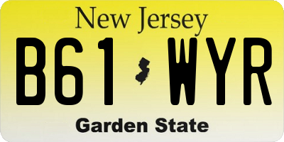 NJ license plate B61WYR
