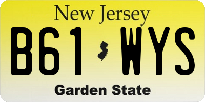 NJ license plate B61WYS