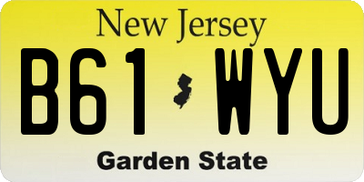 NJ license plate B61WYU