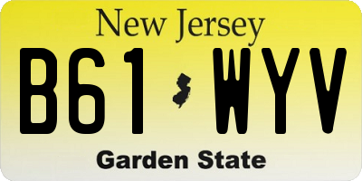 NJ license plate B61WYV