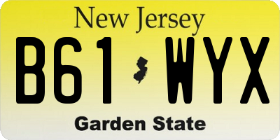NJ license plate B61WYX
