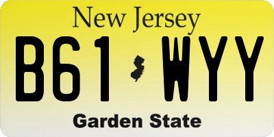 NJ license plate B61WYY