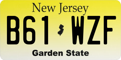 NJ license plate B61WZF
