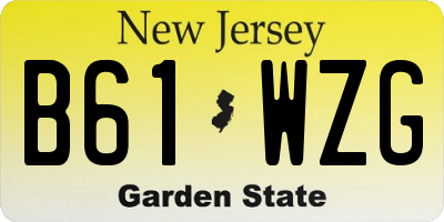 NJ license plate B61WZG