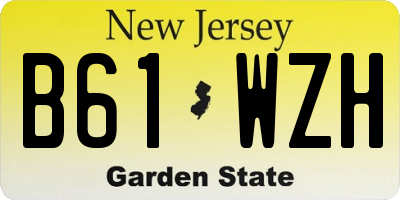 NJ license plate B61WZH