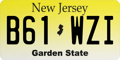NJ license plate B61WZI