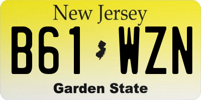NJ license plate B61WZN