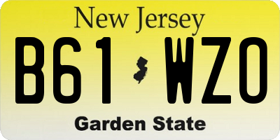 NJ license plate B61WZO