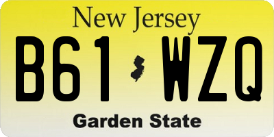 NJ license plate B61WZQ