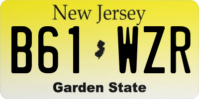 NJ license plate B61WZR
