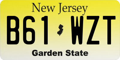 NJ license plate B61WZT