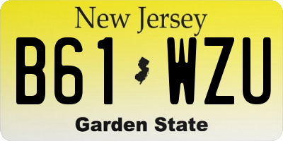NJ license plate B61WZU