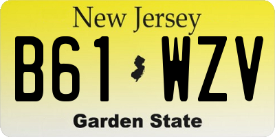 NJ license plate B61WZV